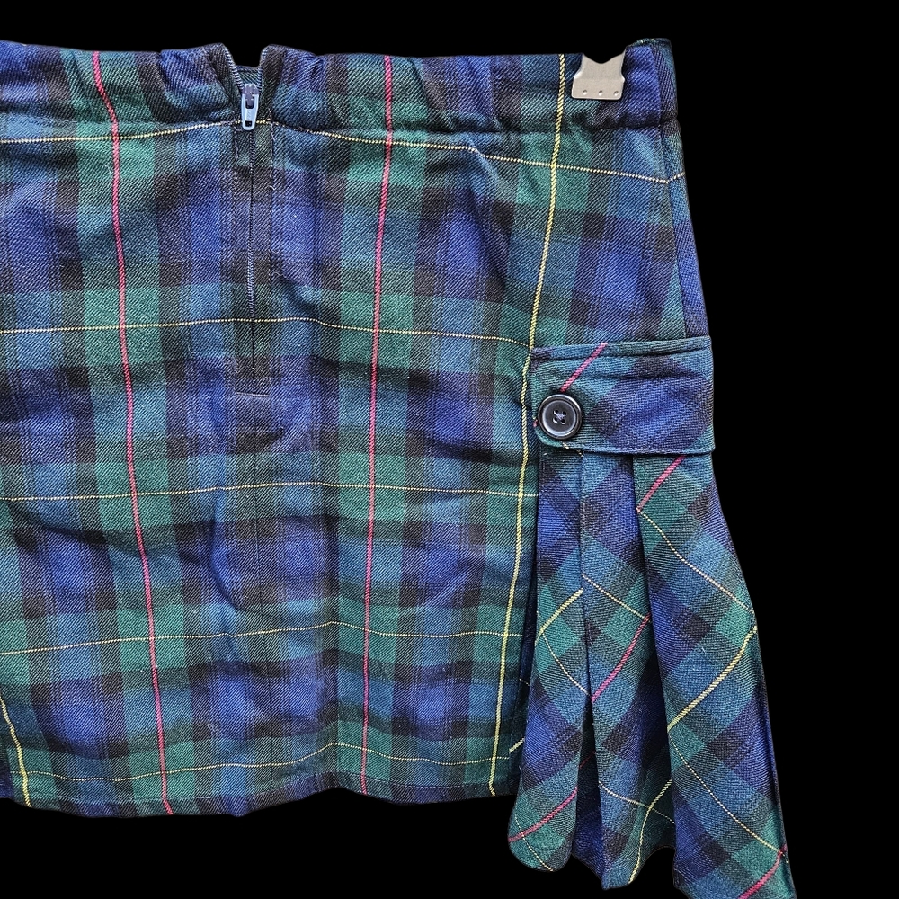 Lands'End Plaid Mini Skirt with Button Detail Size 12 - Picture 7 of 15